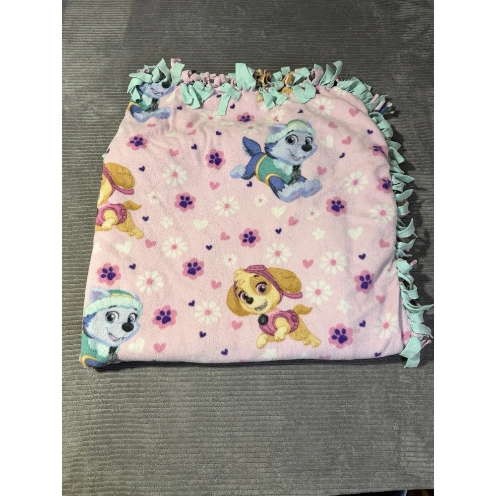 Pink Paw Patrol s in Fleece with Solid Purple Fleece Back. 42W x 42L